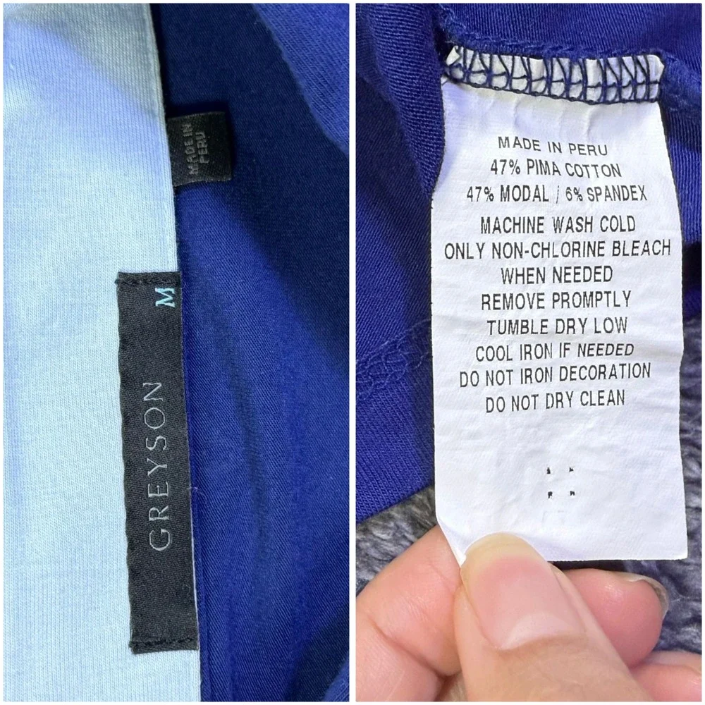 Greyson Mens Crewe Cup Pima Cotton Modal Blend‎ Pocket Polo Shirt Blue Size M
